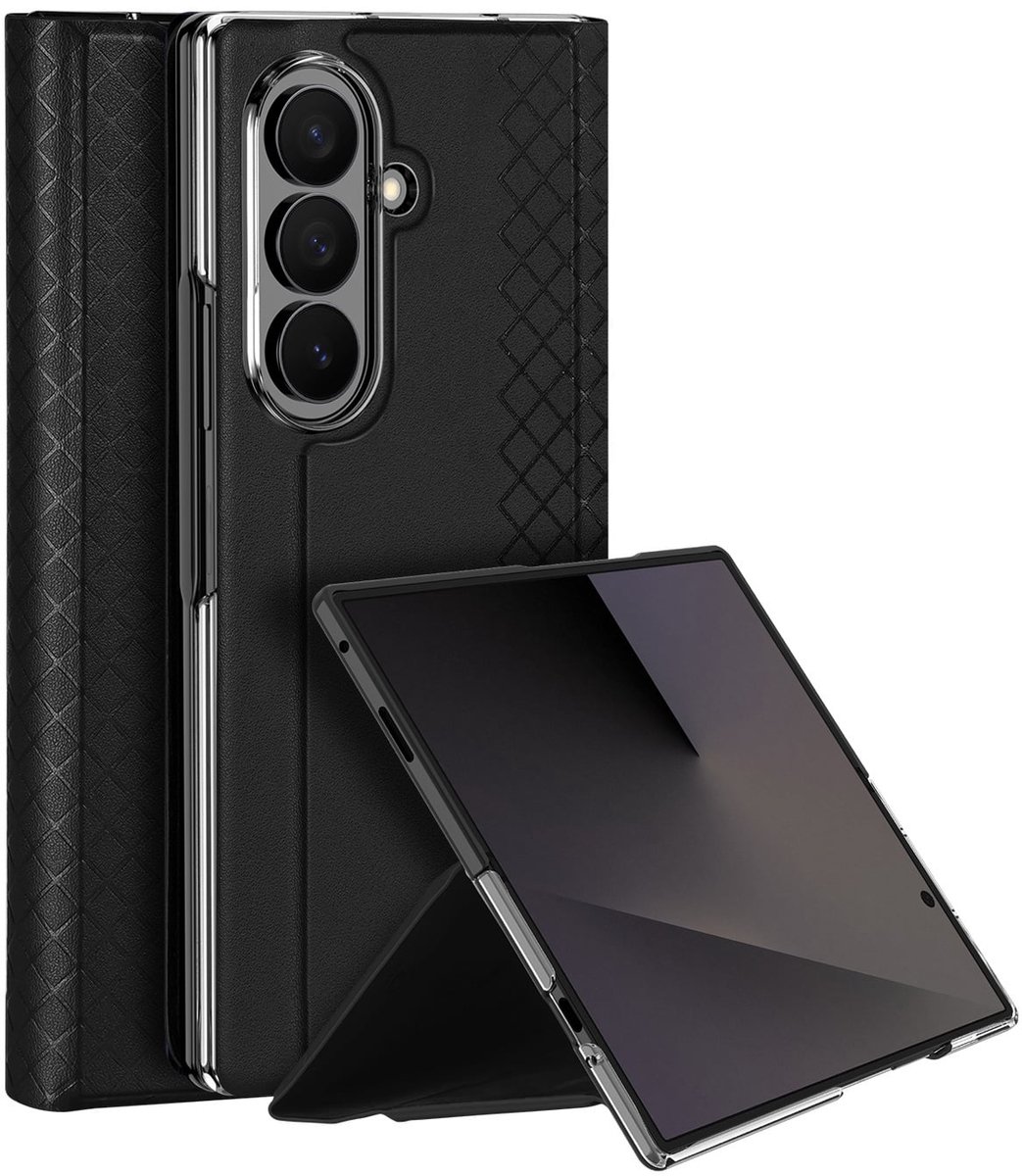 Dux Ducis Geschikt voor Samsung Galaxy Z Fold 8 Ultra PU Leren hoes - bookcase - Zwart