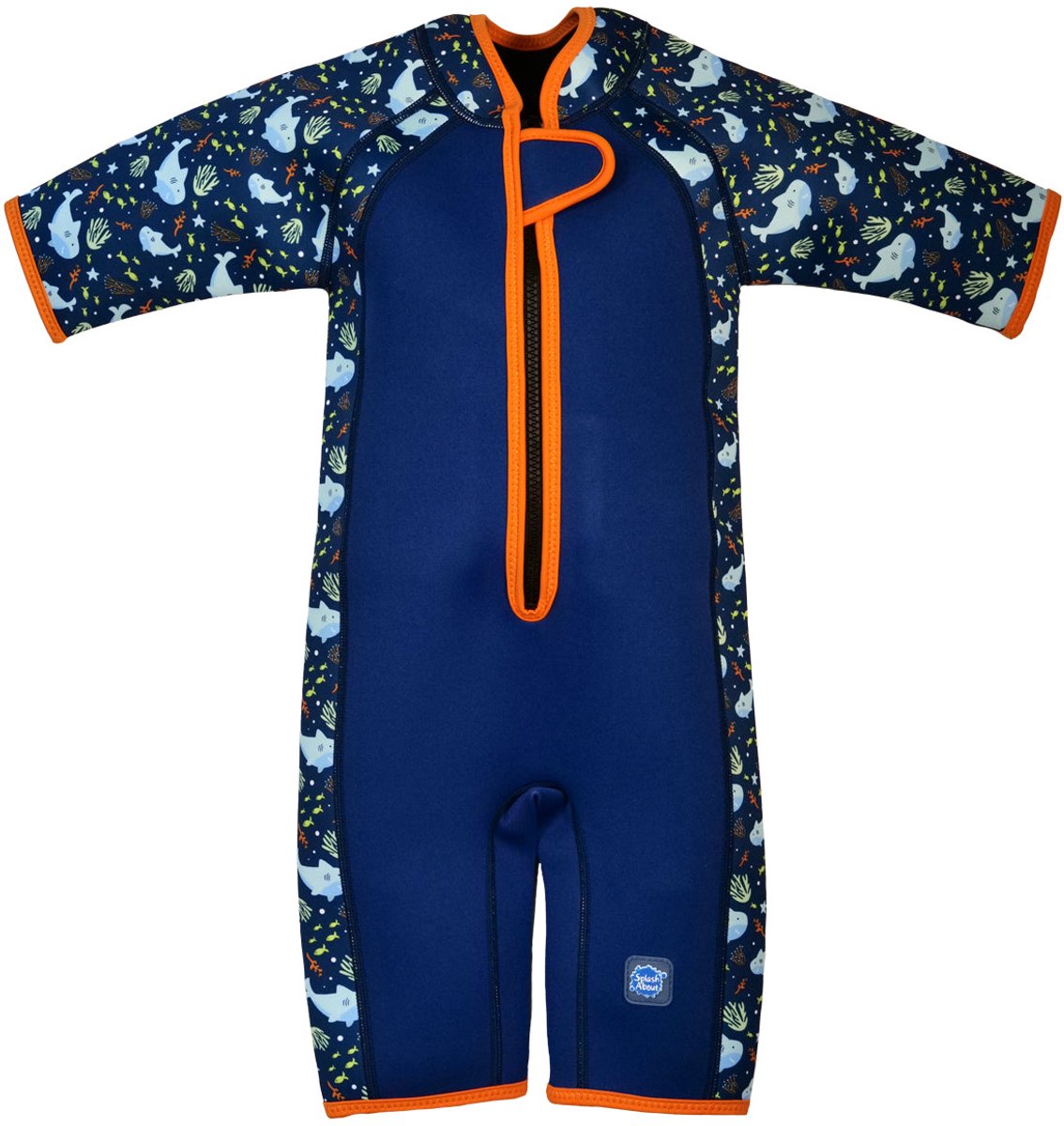 Splash About Kinder Shortie Wetsuit, Shark Reef, 4-6 jaar– Neopreen Zwempak voor Zwembad en Strand