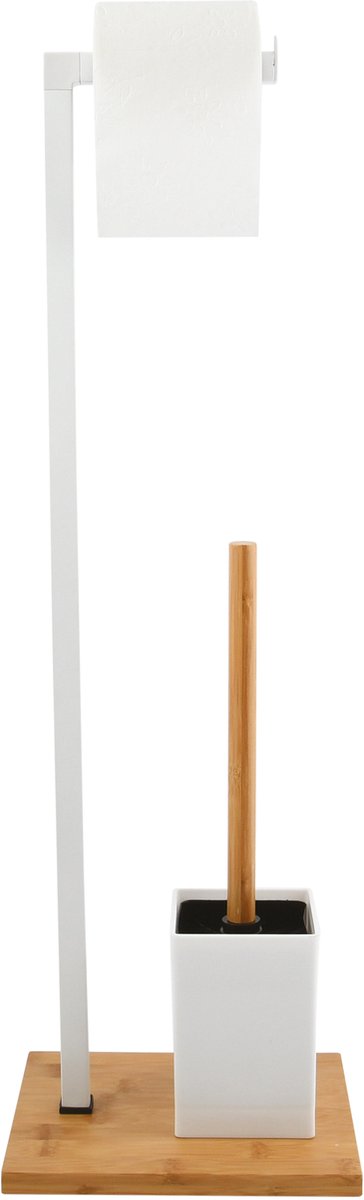 MSV Toiletborstel met Rolhouder – WC-Combinatie Toiletpapierhouder met Borstel – Hygiënisch en Compact Design voor Elke Toiletruimte