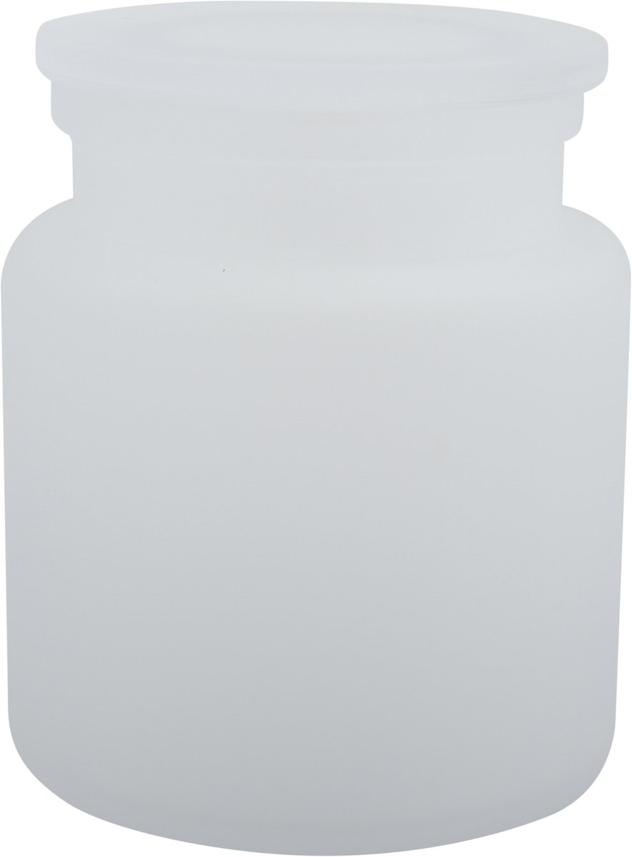Spirella YOKO Badkamer Opbergdoos – Glazen Opbergbox voor Wattenschijfjes en Wattenstaafjes – Wit Glas – 10,2 x 12 cm