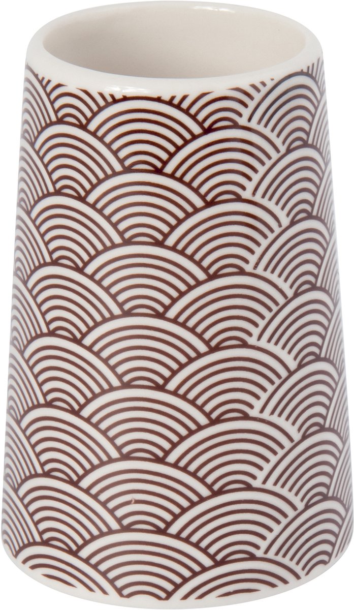MSV Tandenborstelhouder Bento – Tumbler Badkamer voor Tandenborstel en Tandpasta – Vochtbestendig en Eenvoudig te Reinigen – 7,5 x 11 cm – Bruin