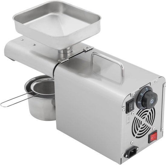 Elektrische Oliepers - Roestvrij Staal - Zelf Olie Maken - Koud en Warm Persen - 750W Vermogen - Zilver — afbeelding 4