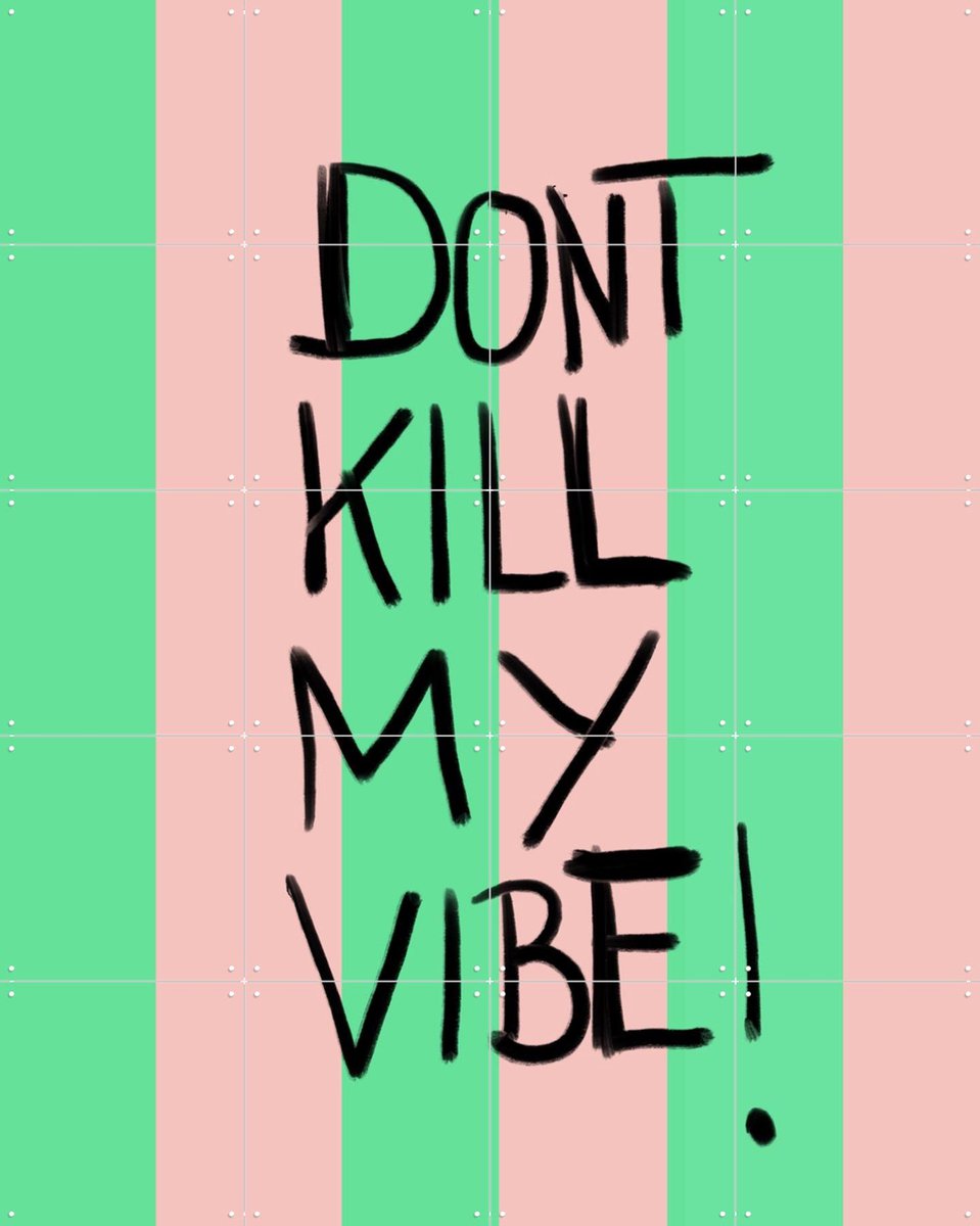 IXXI Kill My Vibe, Hej.Ibiza - 80 x 100 cm - Gratis ophangtool - Grote wanddecoratie en posters - Digitale Kunst, Modern, Typografie, Street art