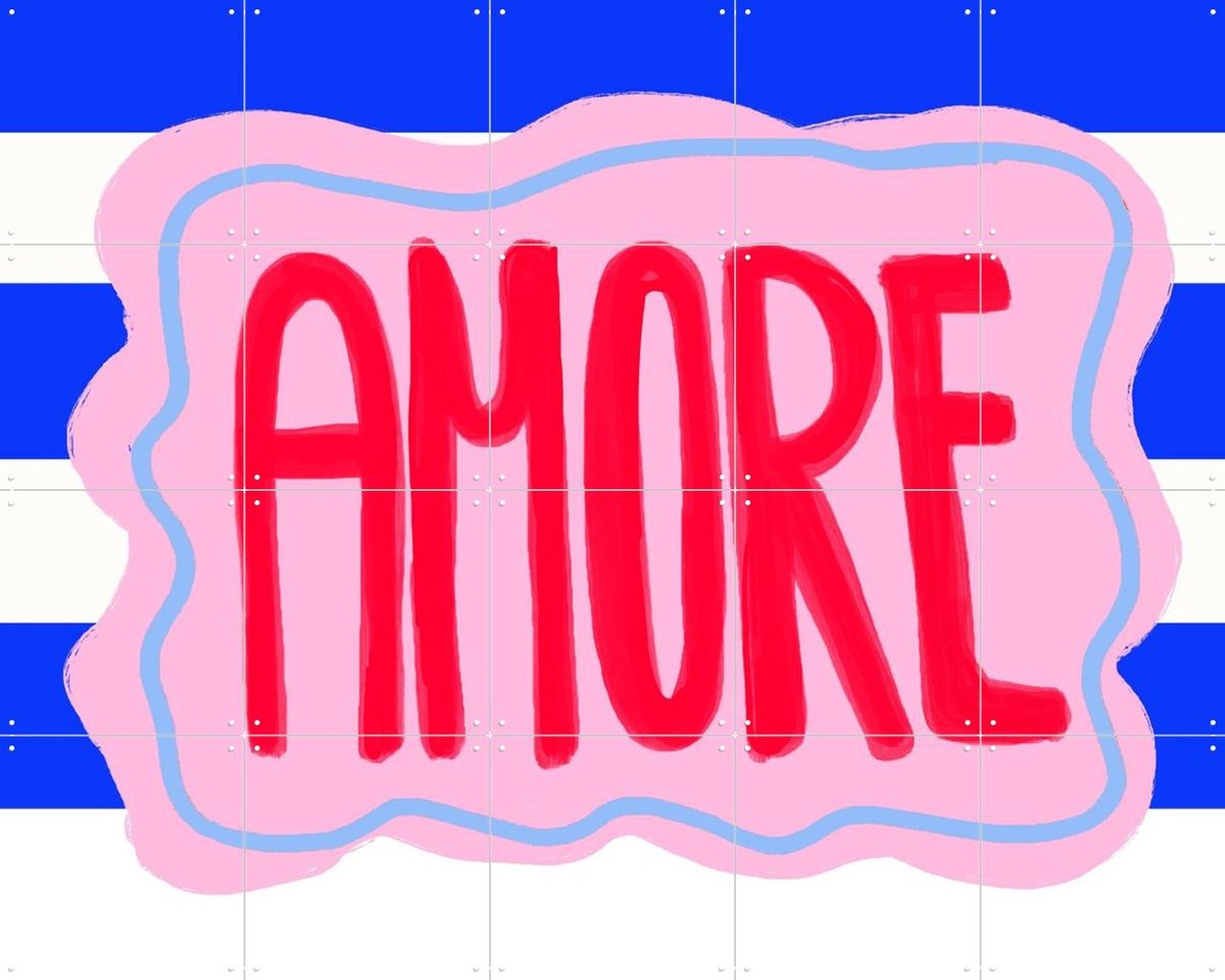 IXXI Amore, Hej.Ibiza - 100 x 80 cm - Gratis ophangtool - Grote wanddecoratie en posters - Typografie, Digitale Kunst, Gang, Slaapkamer, Woonkamer