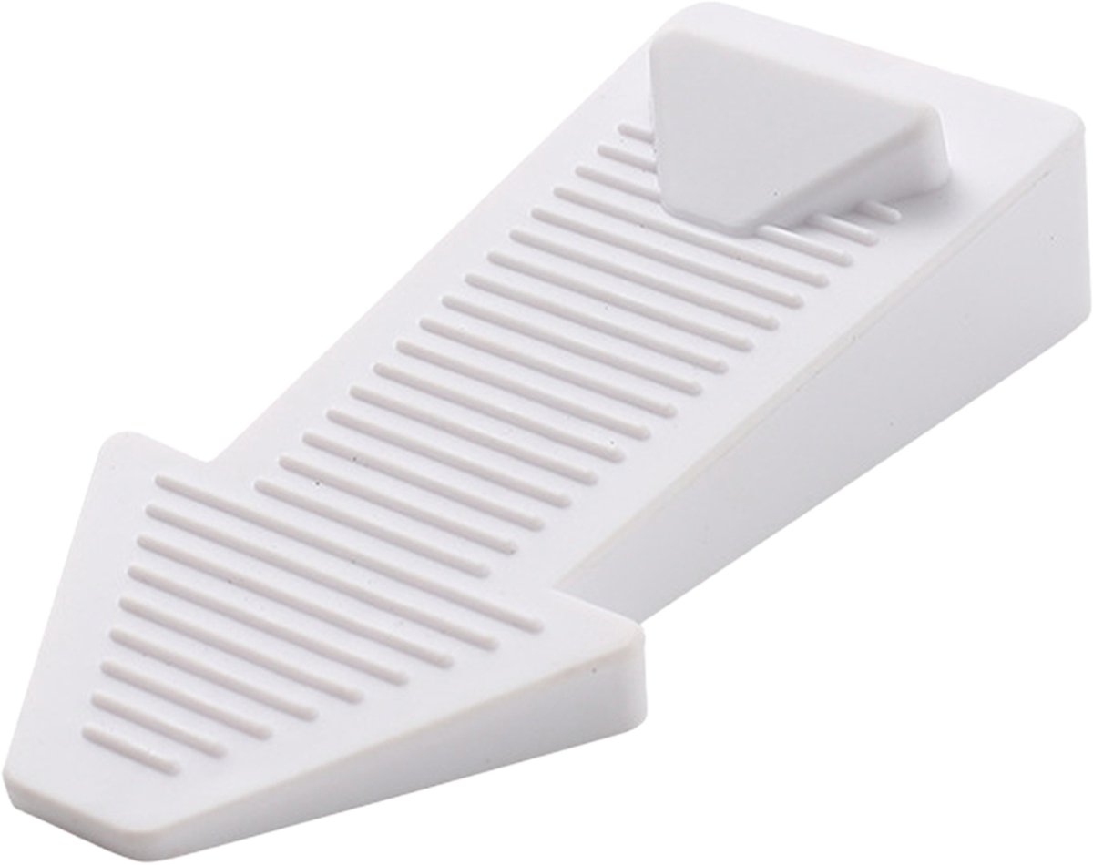 2 x rubberen vloerstoppers, antislip, in hoogte verstelbare deurstoppers, niet-giftig, geurloos, voor tegels, vloer – Wit
