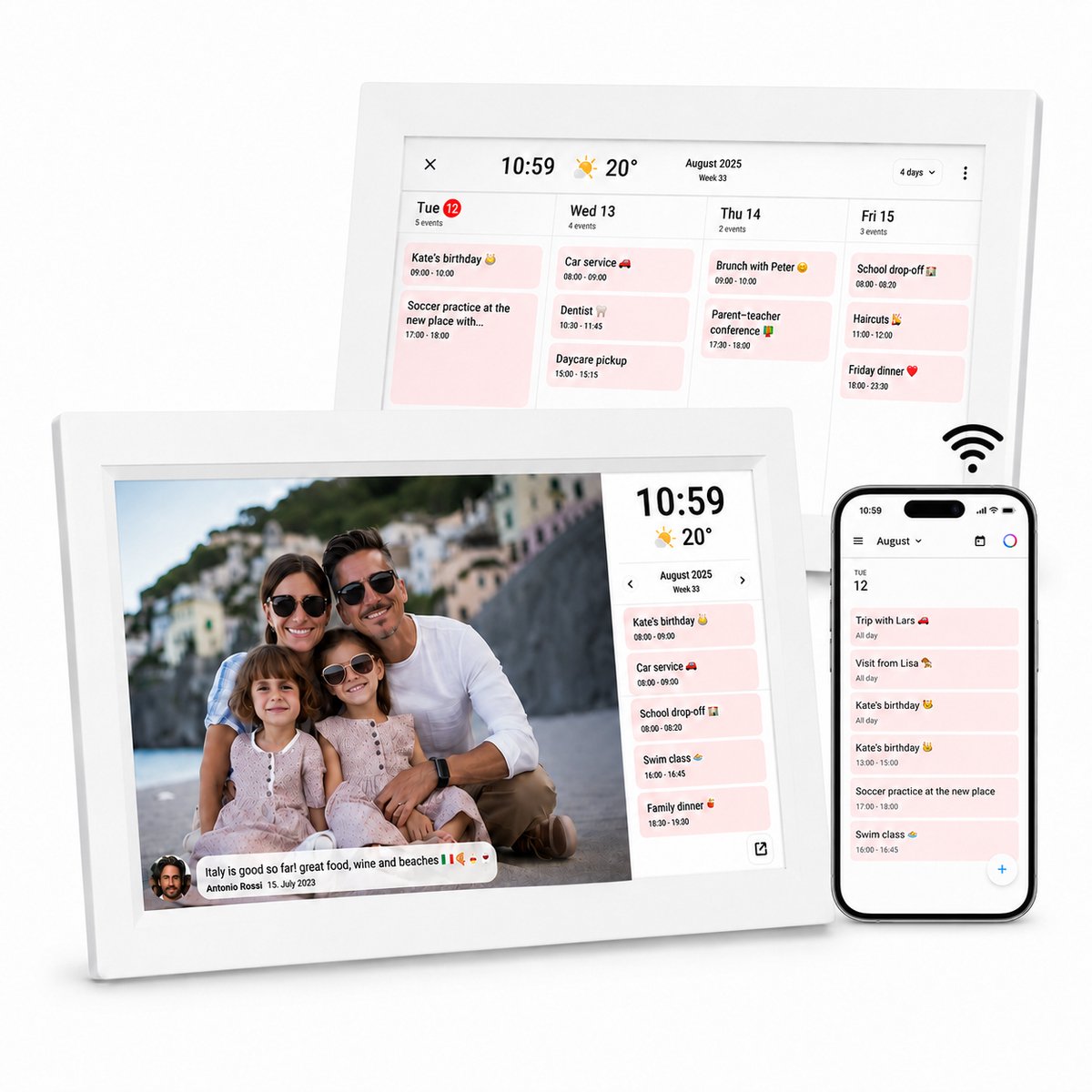 Bol.com Denver Digitale Fotolijst 15.6 inch - XL - Full HD - Frameo App - Fotokader - Digitale kalender - WiFi - 16GB - IPS Touc... aanbieding