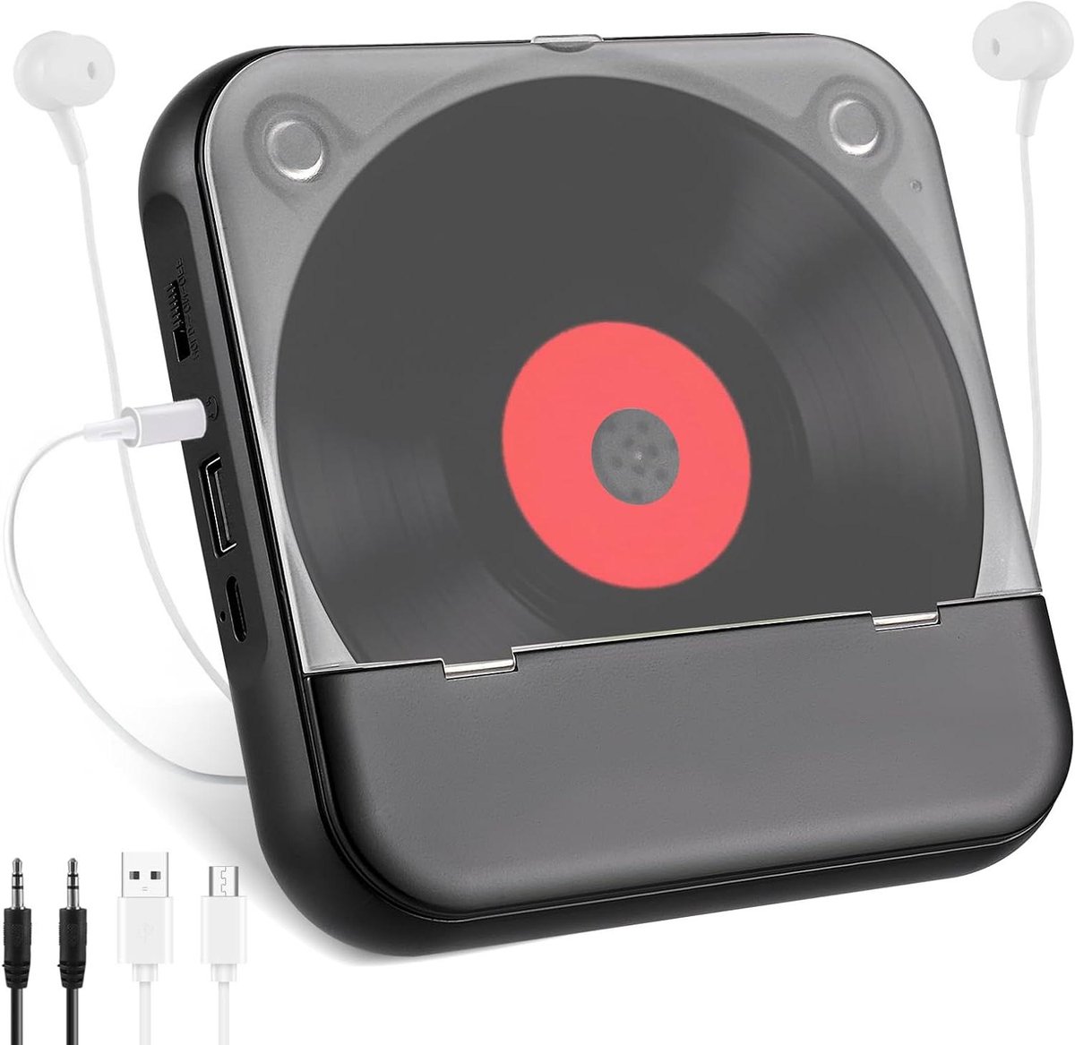 Draagbare CD Speler - Muziek Speler - Draadloos Luisteren - Bluetooth 5.3 Connectie - 2000mAh Batterij - Wit