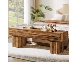 LITTLE TREE 160 cm Houten Bank - Bedbank & Schoenbank - Boerderijstijl - Rustiek Bruin - Eetbank voor entree, woonkamer en slaapkamer