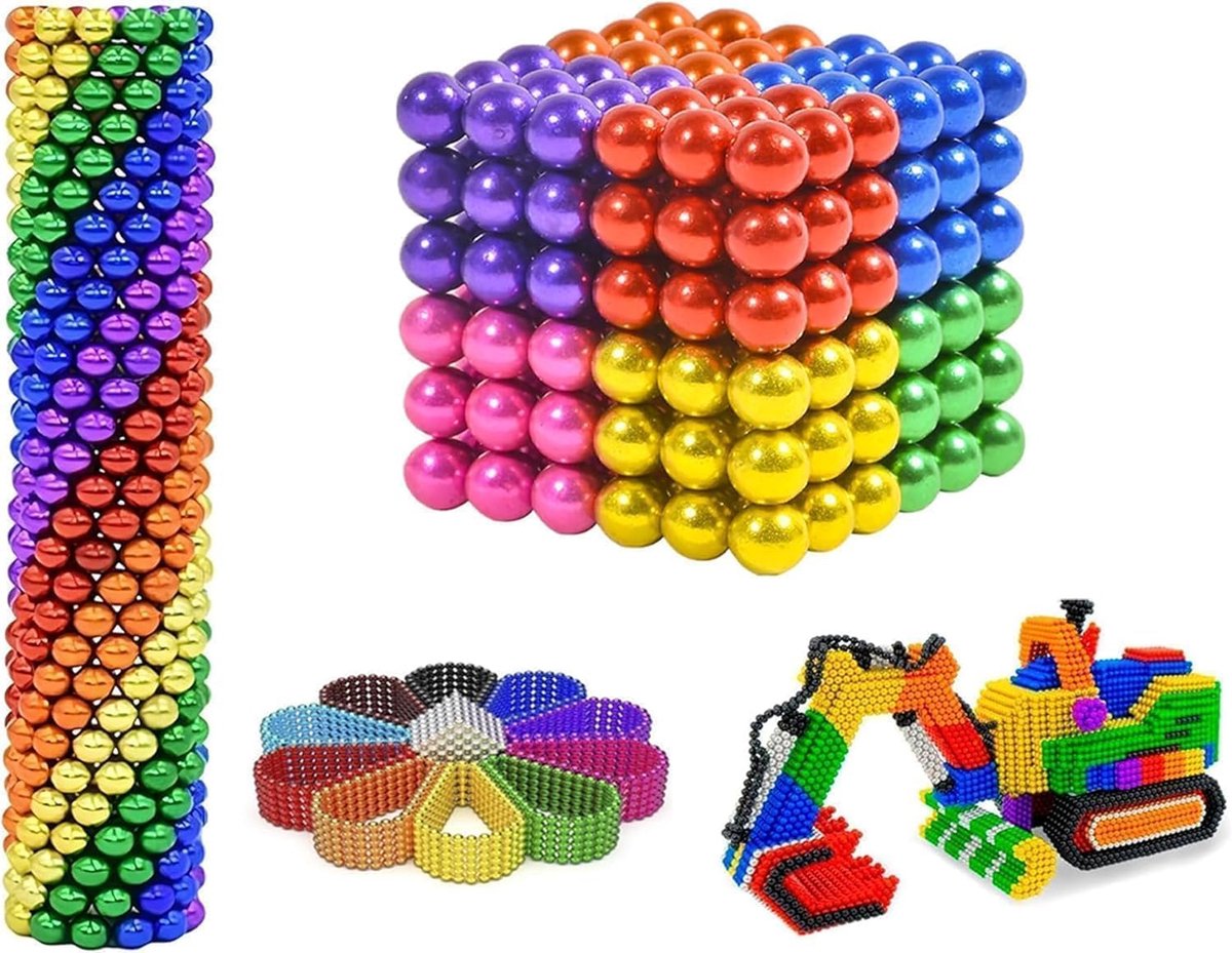 Kleurrijke 5 mm ballenset, interactief 3D-montagespeelgoed voor volwassenen, creatief desktop gadget en anti-stress puzzel, cadeaus voor volwassenen (216 stuks)