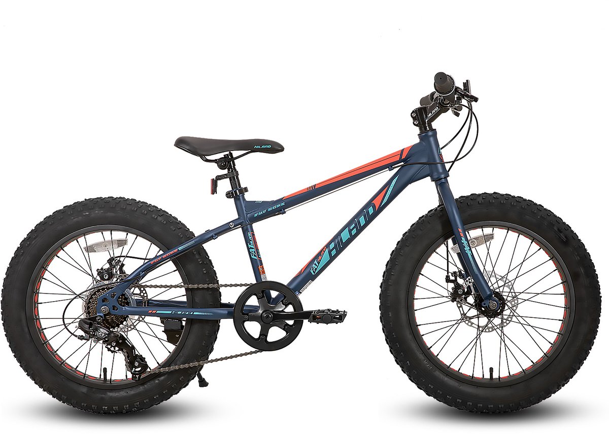 Kinder Mountainbike 61 cm – Voor Kinderen vanaf 5 Jaar – 7 Versnellingen – Dubbele Schijfremmen – Fat Tire Kinderfiets – Blauw