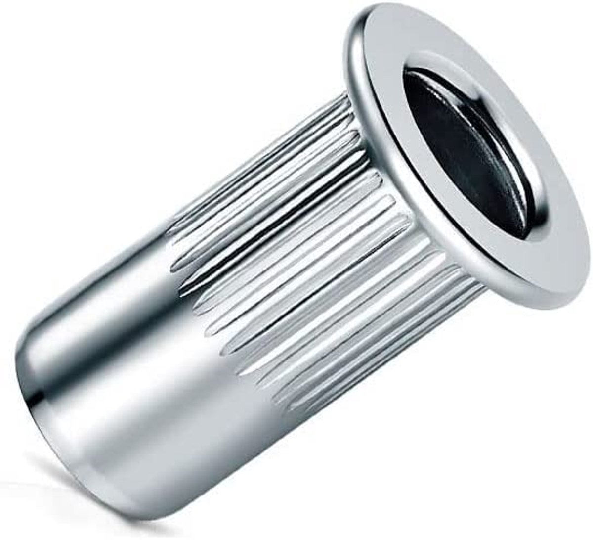 Blindklinkmoeren, bolkop gegroefd rond lichaam Open draadinzetstuk, 6mm moer, verzinkt stalen gekartelde klinknagel, rivsert voor staal, legering, koper, kunststof, glasvezel en composiet (10 st.)