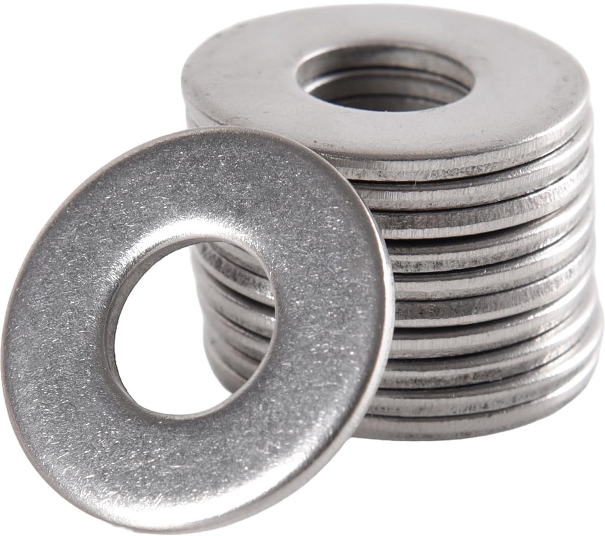 sluitringen, 20 stuks, 24 mm Penny sluitringen, 304 roestvrij stalen sluitringen, platte reparatie, glad metaal voor schroeven en bouten (M10 x 25)