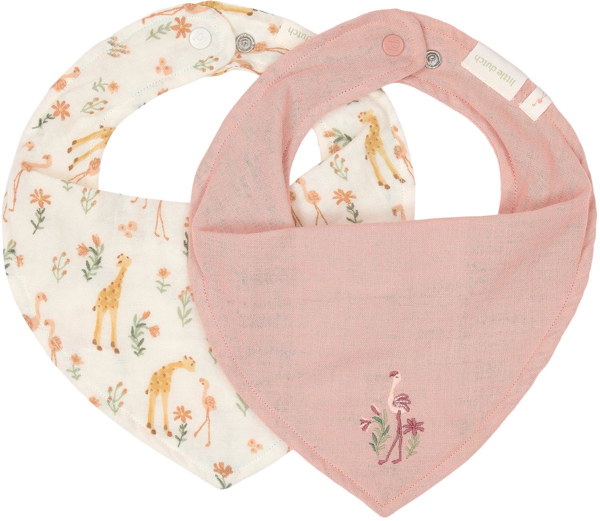 Little Dutch Blooming Safari Bandana Slab - 2-Pack - Roze