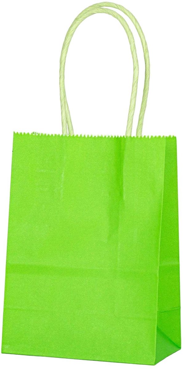 Papieren Draagtas - 60 Stuks -Fel Groen- 11x15x6cm - Papieren Tasjes - Kraft Tas - Tassen - Cadeau Tas - Hoogwaardig Kraft Papier - Eco-vriendelijk - Ideaal voor Geschenken - Lasentopack