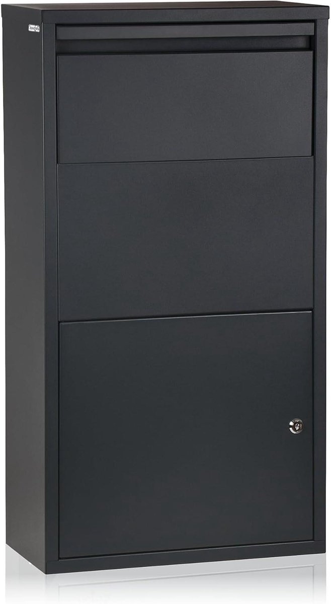 Pakketbrievenbus - Postbox pakketten - Veilige pakketontvangst - Geïntegreerde terugslagblokkering - 44 x 22 x 82.5 cm - Antraciet