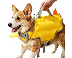 Gilet de sauvetage pour chien - Taille S - Maillot de bain réglable pour chien - Gilet de sauvetage pour chien - Gilet de sauvetage pour chiens - pour petits chiens - pour piscine, lac, rivière, jeux d'eau - Jaune