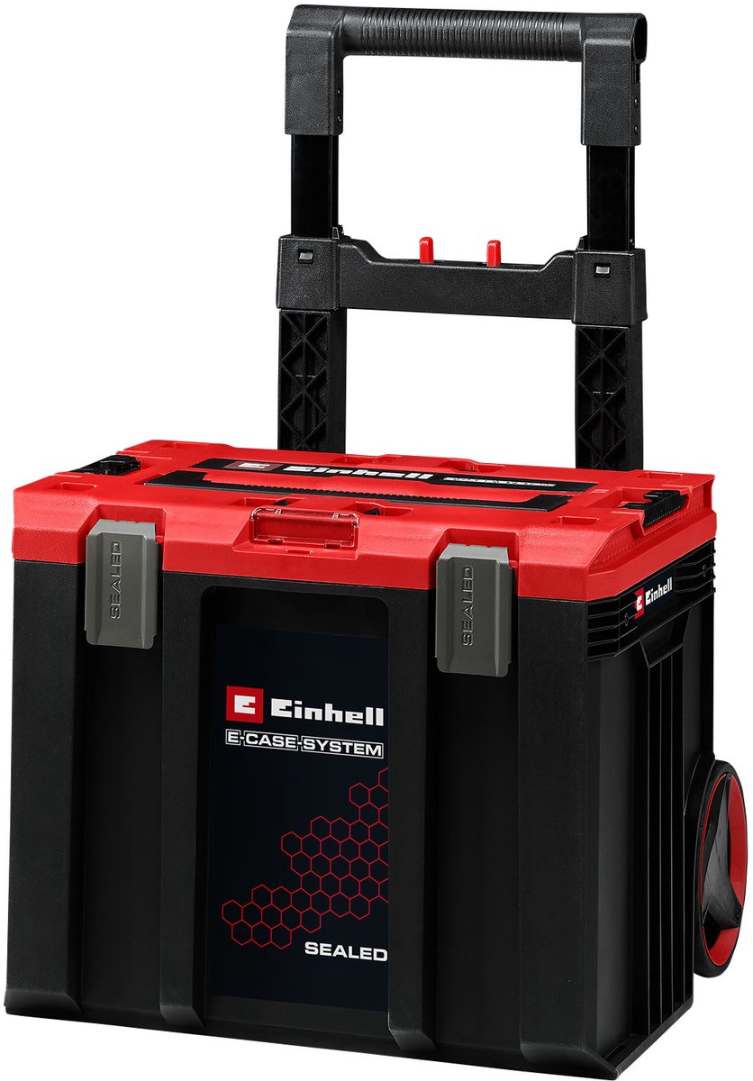 Einhell E-Case L SEALED systeemkoffer - Max. Laadvermogen: 120 kg - Stof en waterdicht (IP65) - Met wieltjes - Stapelbaar - Koppelbaar