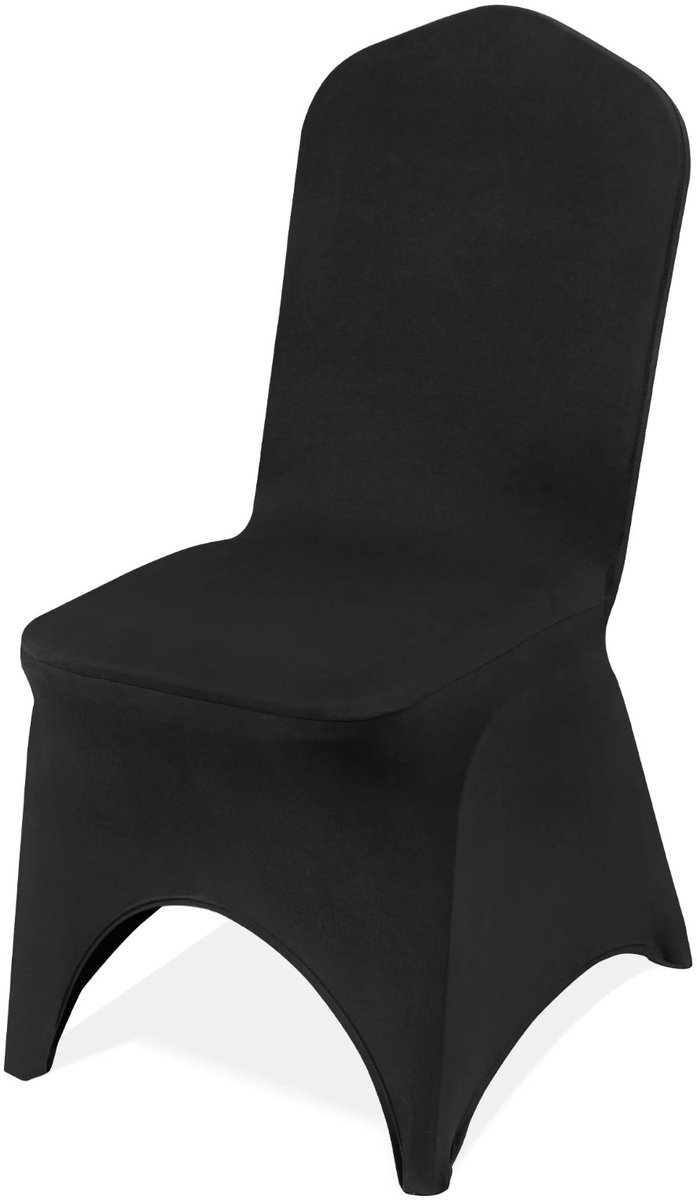 Brandistry - Stoelhoezen - Zwarte Stoelhoezen - Universeel Passende Stoelhoezen - Polyester Spandex Stretch - 50 Stuks - Zwart