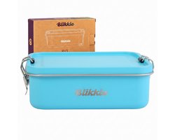 Blikkie RVS Lunchbox met Divider - Broodtrommel voor Kinderen - RVS Bento Box - BPA-Vrij - Makkelijk te Openen - 1200 ml - Blauw