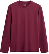 Next - Heren - T-shirt met lange mouwen en ronde hals met ruimvallende pasvorm - Rood