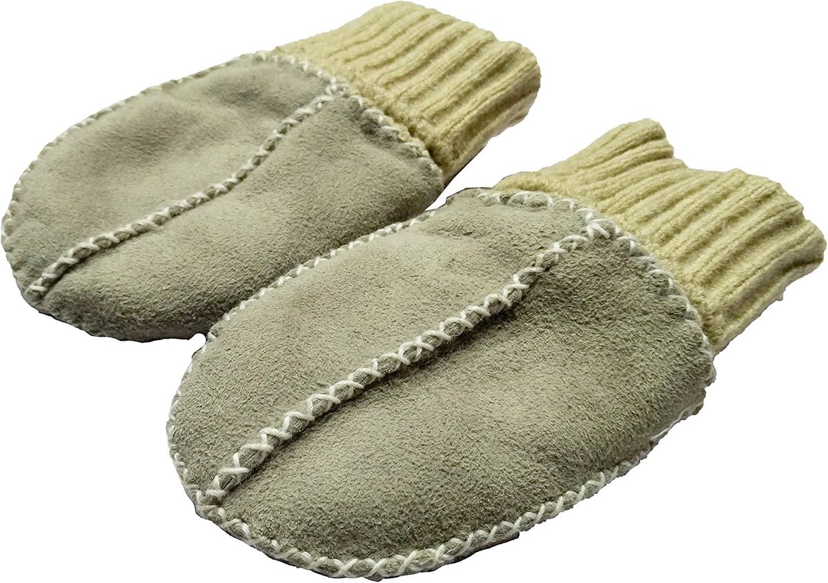 MT4030 L - 01 Baby lamsvacht handschoenen, lichtgrijs