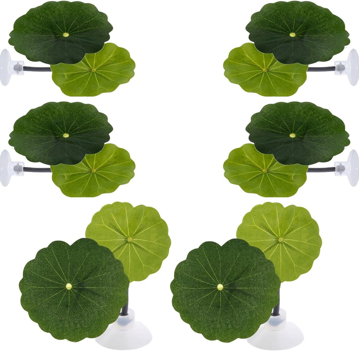6 Stuks Betta Lotusblad Hangmatten met Zuignappen, Realistische Plastic Bladdecoratie voor Vissen in een Aquarium Aquariumplanten voor Betta-Vissen Rustplaats en Paaigrond