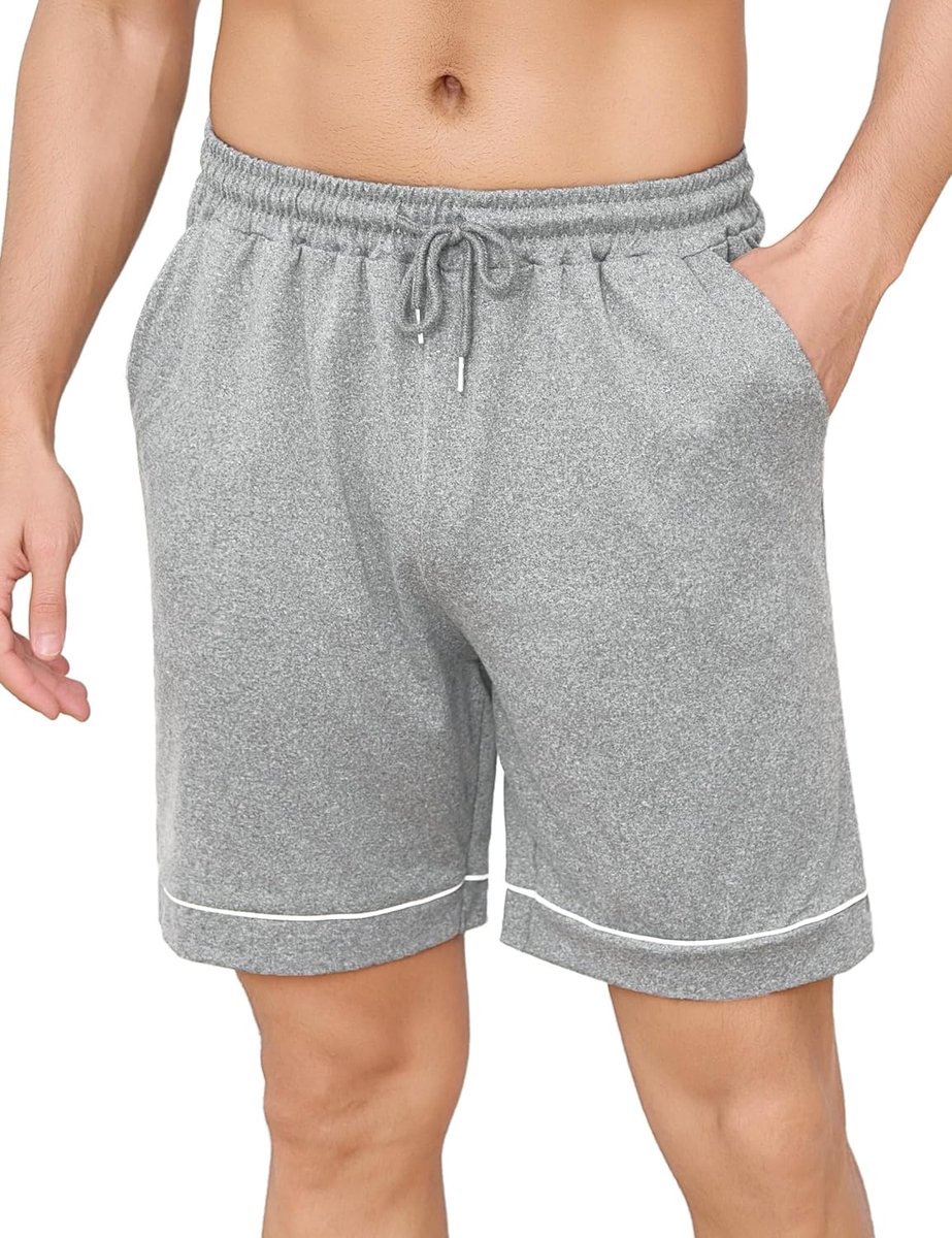 Pyjamabroek voor heren, korte pyjamabroek, katoen, korte slaapbroek, effen voor mannen, zomer, nachtkleding, huisbroek, vrijetijdsbroek, yogabroek met zakken
