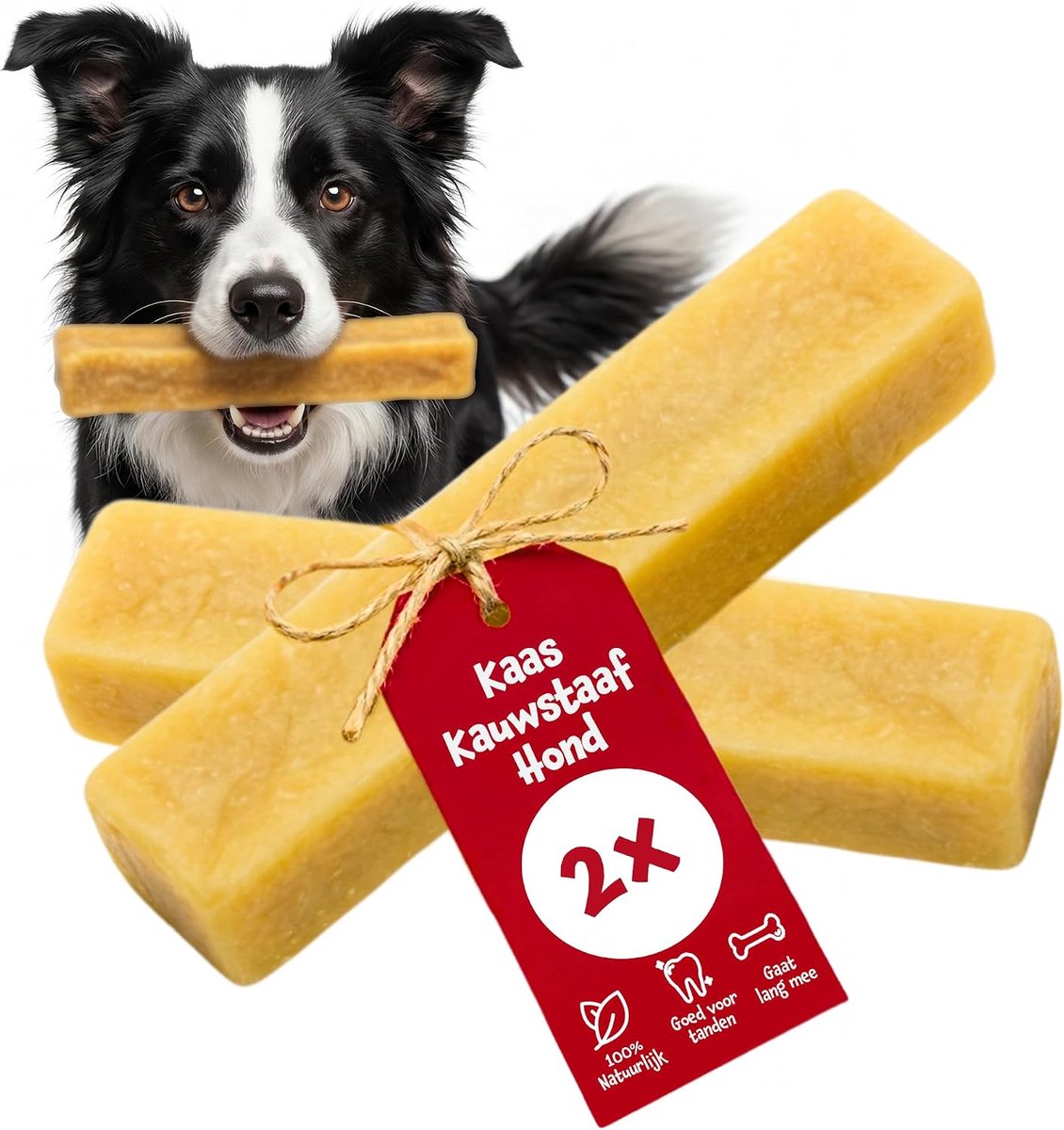 Hond (10-20kg) - 2-pack - 100% Natuurlijke Kauwbotten voor uw Hond - Lange Kauwtijd & Ondersteunt Gebitsverzorging - Ideaal Voor zowel Puppy’s als Sterke Kauwers – Chewpi