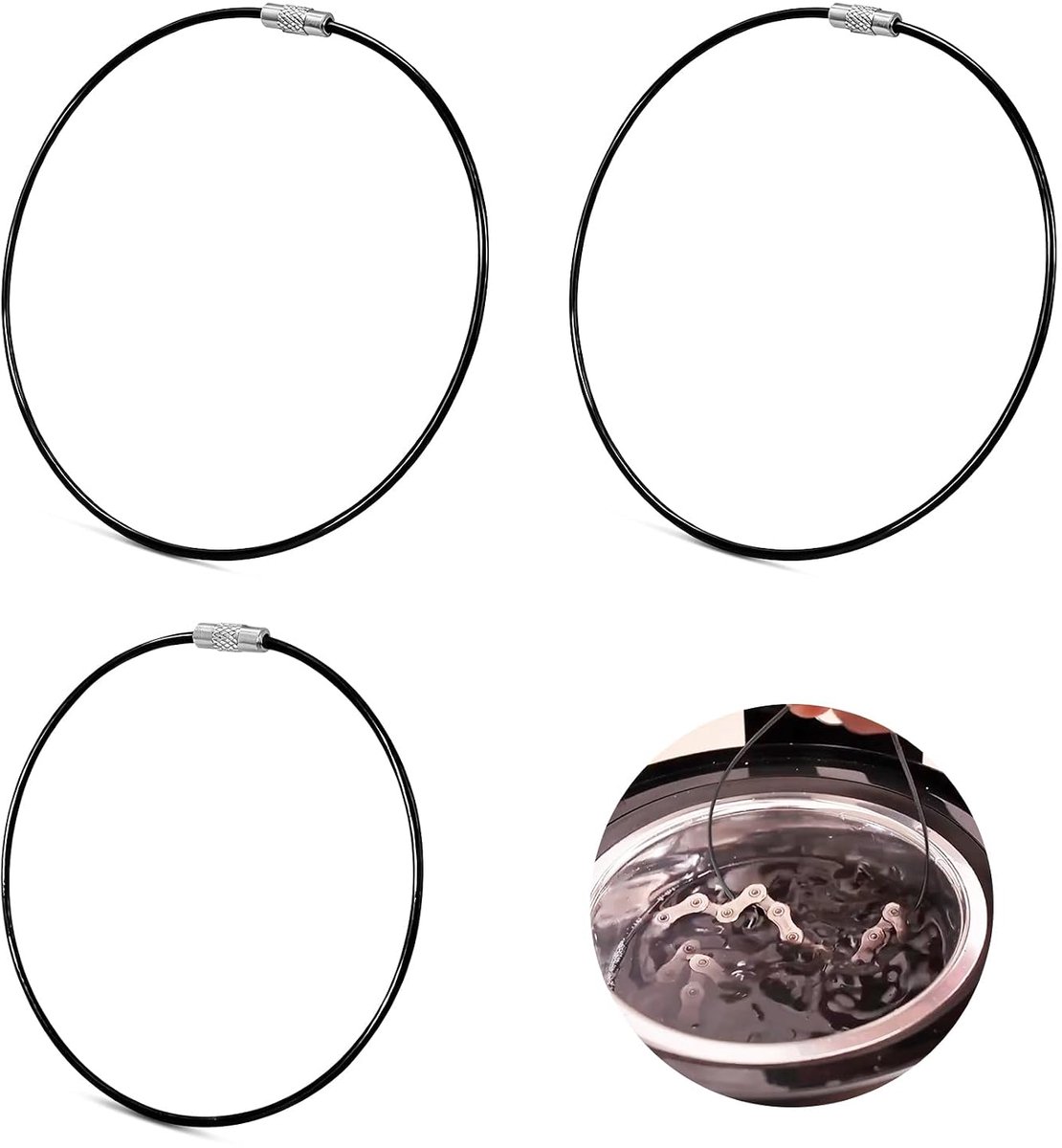 Wasserring voor waskachel fietsketting kettingwasapparaat - 3 stuks fietskettingringen voor heetwas fietsracen duikhulp, schoon onderhoudsset voor fietsketting heetwas accessoires