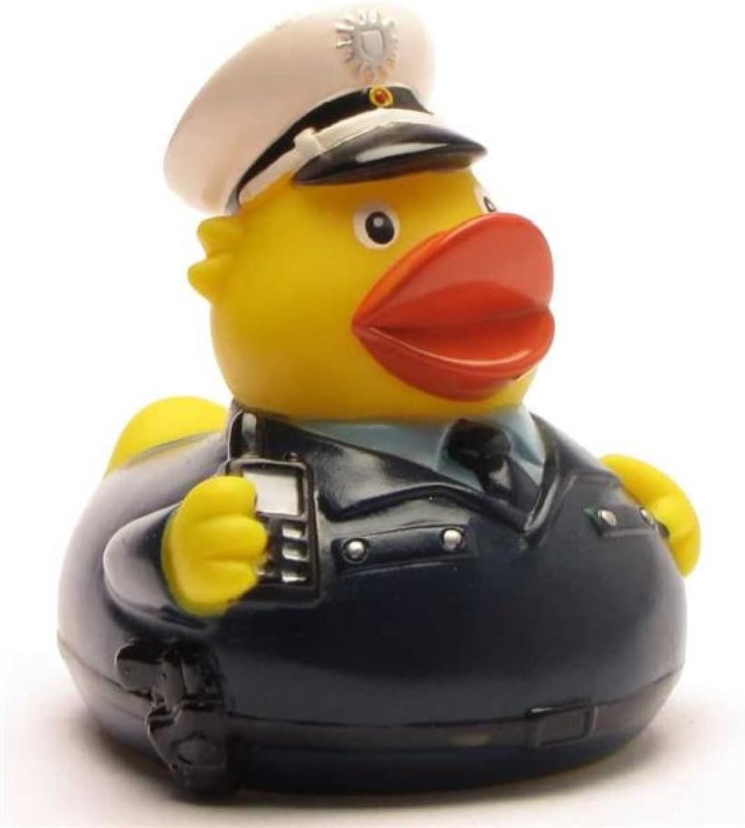 I Badeend politie I Piepende politieagent I L: 7,5 cm I incl. rubberen eenden-sleutelhanger in set