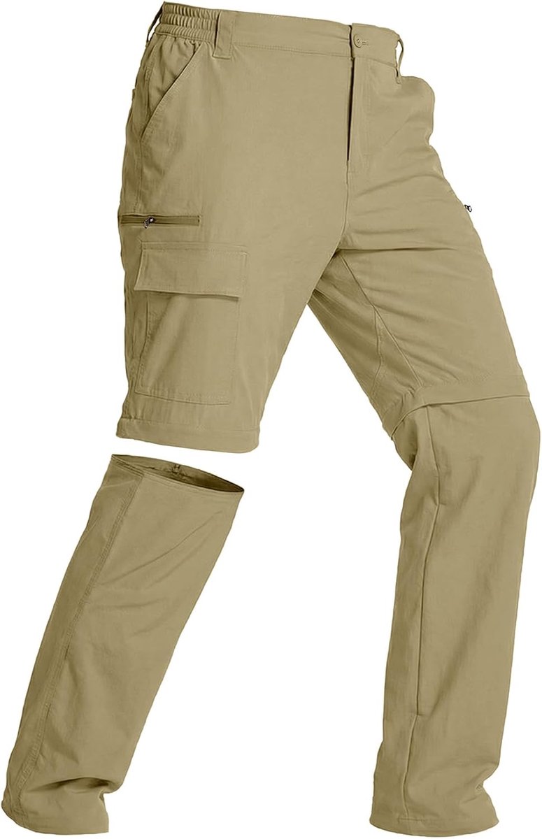 Broek Afritsbaar, Outdoor Broek Zomer Licht Ademend Snel Drogend Wandelen Trekking, Cargo Broek met 6 Zakken voor Hiken, Fietsen, Reizen, Kamperen
