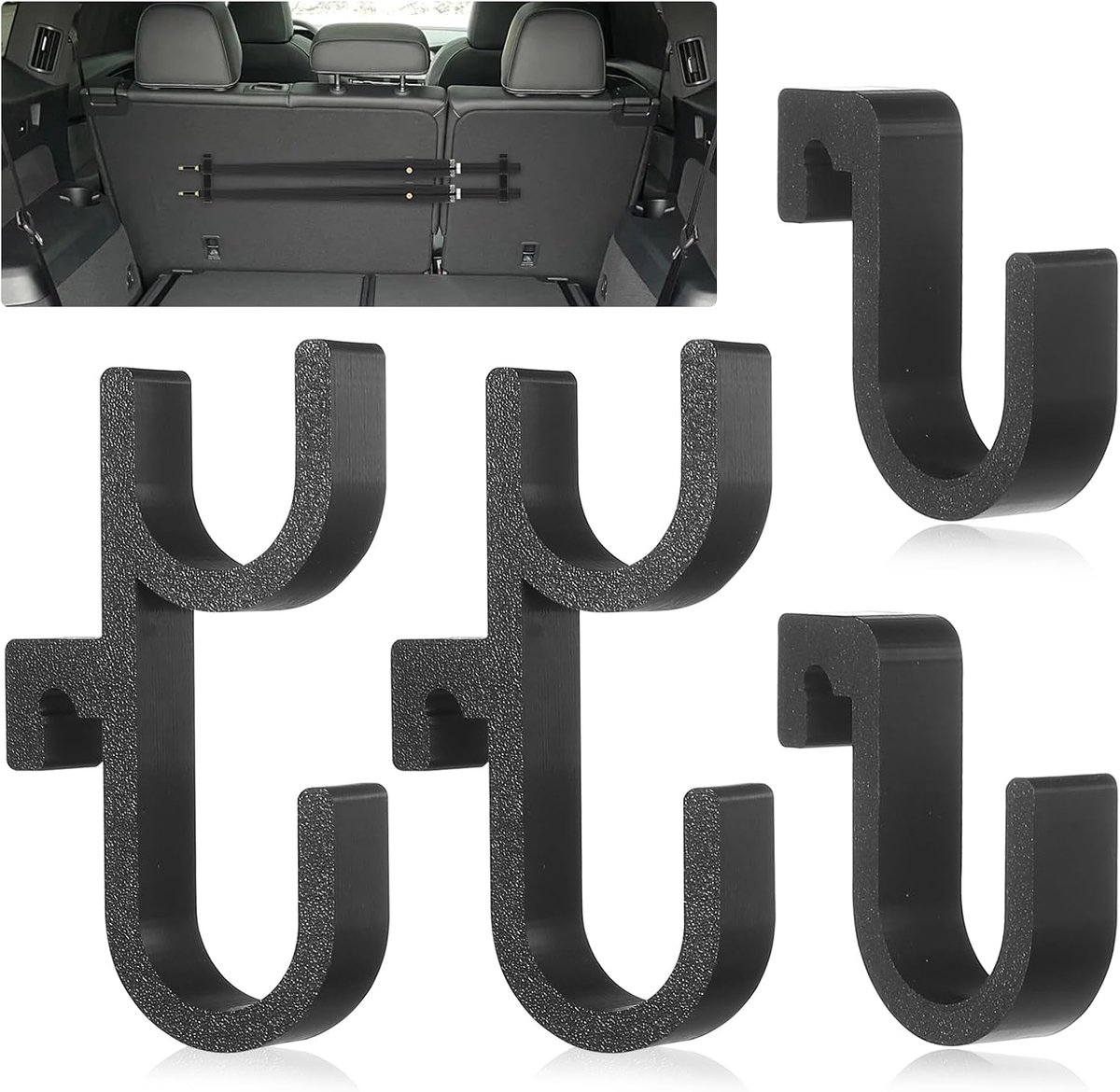 4 stuks universele parapluhouders voor in de auto, draagbare parasolhouder voor achterbank, parasolklemmen voor SUV, parasolhouders voor kofferbak (2 klein, 2 groot)
