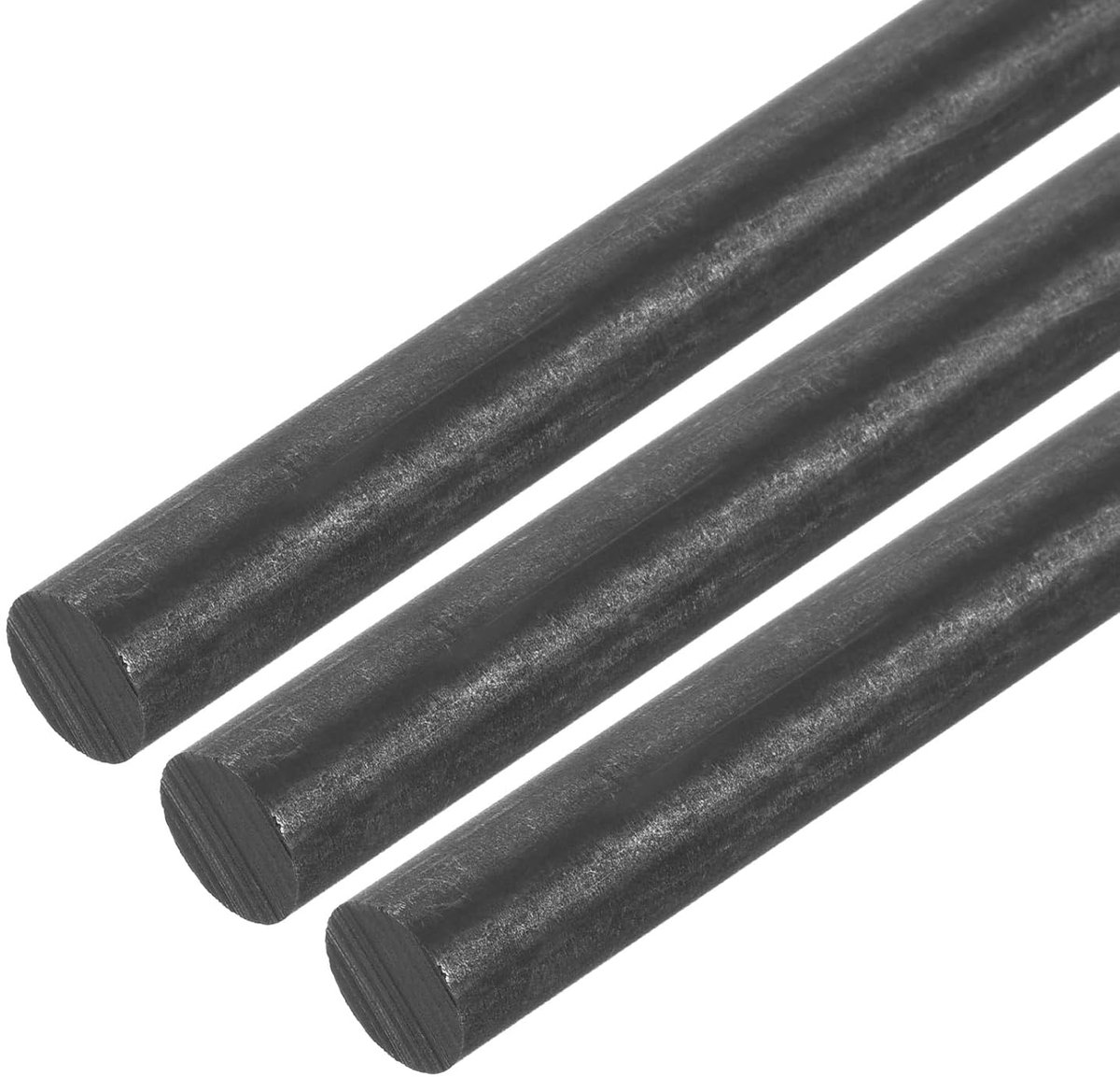 Grafietstang, beugelstang van grafiet, cilindrisch, carbonstang, 250 x 11 mm, zwart, voor elektroden, smeltgieten, potjes, verpakking van 3 stuks