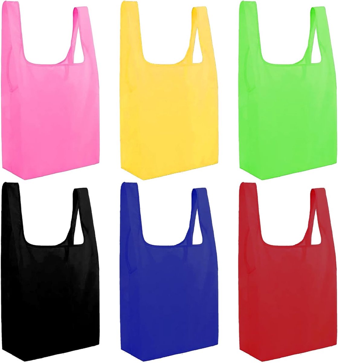 Herbruikbare boodschappentassen, wasbare boodschappentassen, opvouwbare nylon draagtassen, milieuvriendelijke grote boodschappentassen voor dagelijks gebruik, winkelen, huishouden, reizen,