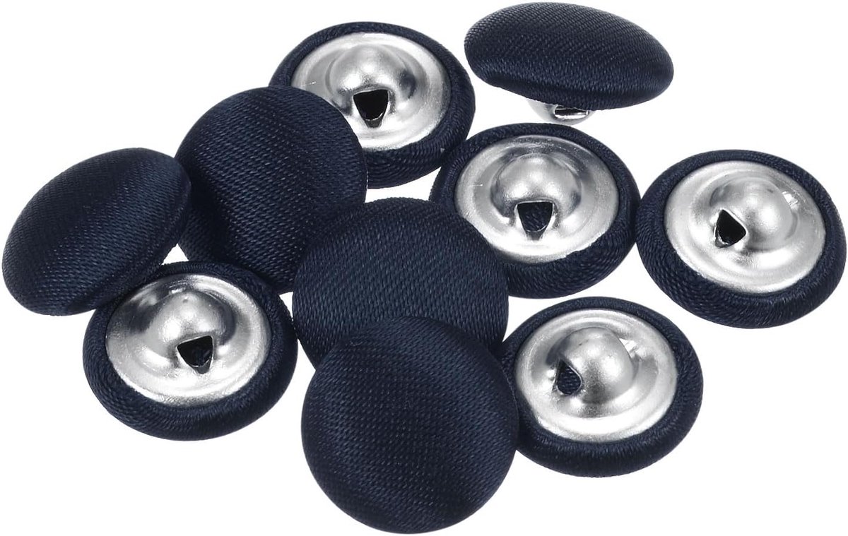Knopen met stoffen overtrek 12,5mm satijnen stof bekleed naaiknopen ronde knutselknopen metalen schacht oogknopen vintage voor mantel kleding jas blazer pakken DIY
