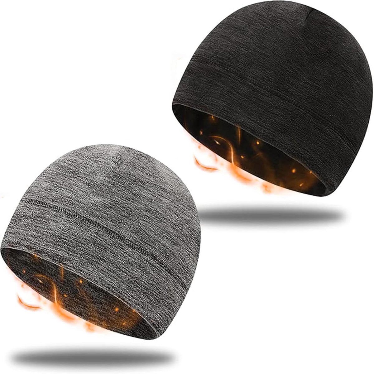 Set van 2 heren zomerhoed, fietsmuts onder helm, beanie heren, hoofddeksels heren, dunne hoed vrouwen, undercap fietshelm, gebreide mutsen voor heren