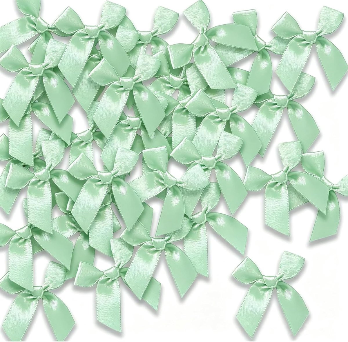 Strikken, saliegroen, 5 cm, zelfklevende geschenkstrikken, voorgeknoopte stropdassenknopen voor geschenkverpakking, bruiloft, bloemen, haaraccessoires, knutselaccessoires