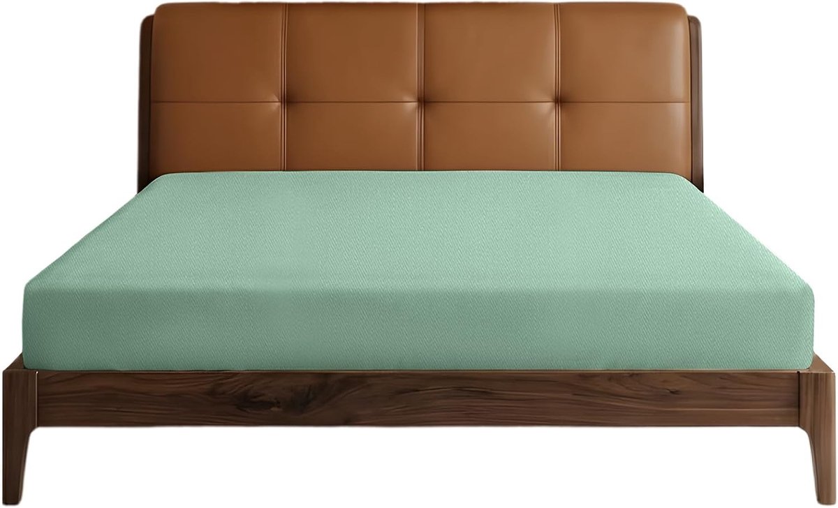 Hoeslaken, 120 x 200 cm 100% katoen, 300 draadtelling zacht, ademend hoeslaken, Lichtgroen