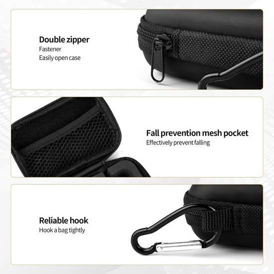 ZC02 Oordopjes Case met karabijnhaak, KZ ZS10 Pro EVA IEM Case, Travel Storage Bag Lichtgewicht voor CCZ Melody, KBEAR KS1, CCA CRA, TANGZU Wan'er, Shure SE215, Moondrop chu 2, kabels, oordopjes — afbeelding 2