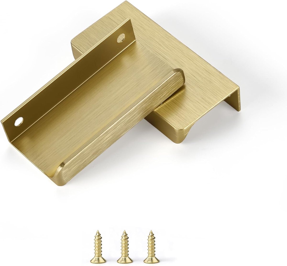 Vingertrek voor kasten keuken lade knoppen laag profiel deur dressoir badkamer lange kast trekt handgrepen aluminium 6 pack geborsteld messing 6 inch eenvoudige installatie