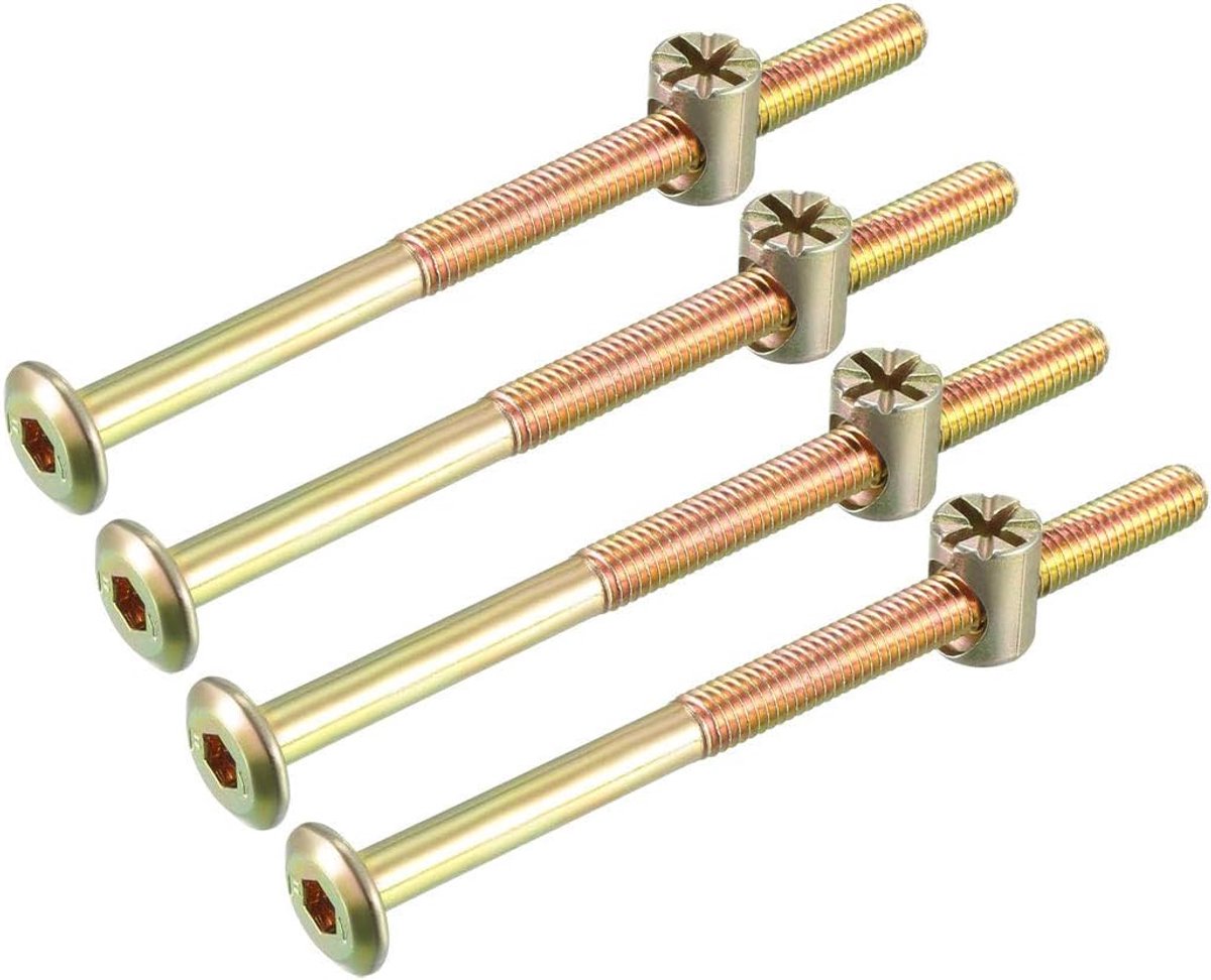 Sets meubelbeslag verzinkt halve maan moer aansluitstuk M6x90mm,4 Sets