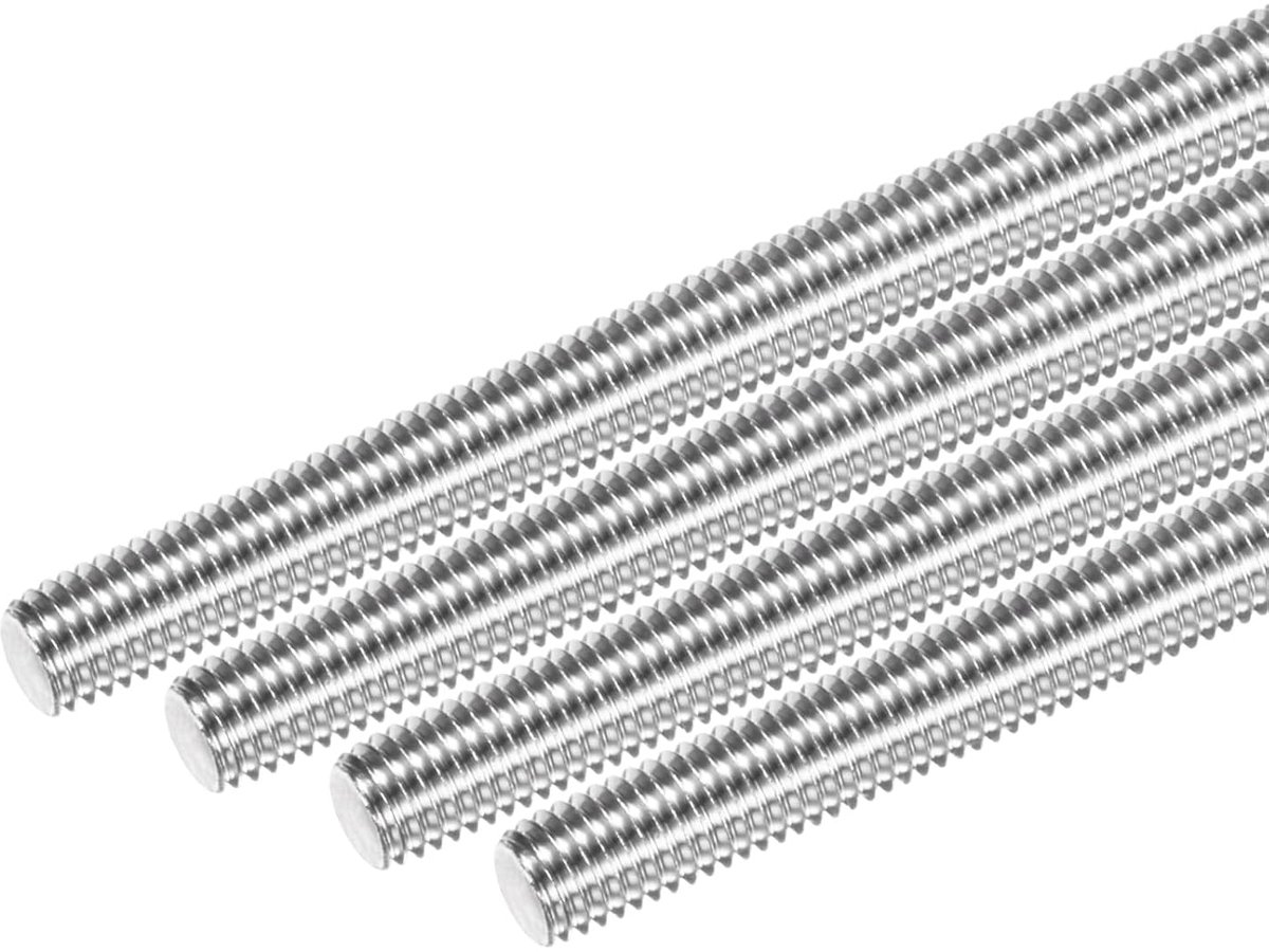 METERXITY Set van 4 volledige schroefdraadstangen, M8 x 110 mm, 304 roestvrij staal, rechtse schroefdraad, stiftschroeven voor meubelankerbouten, klemmen, U-bouten, metrische schroefdraadschroef