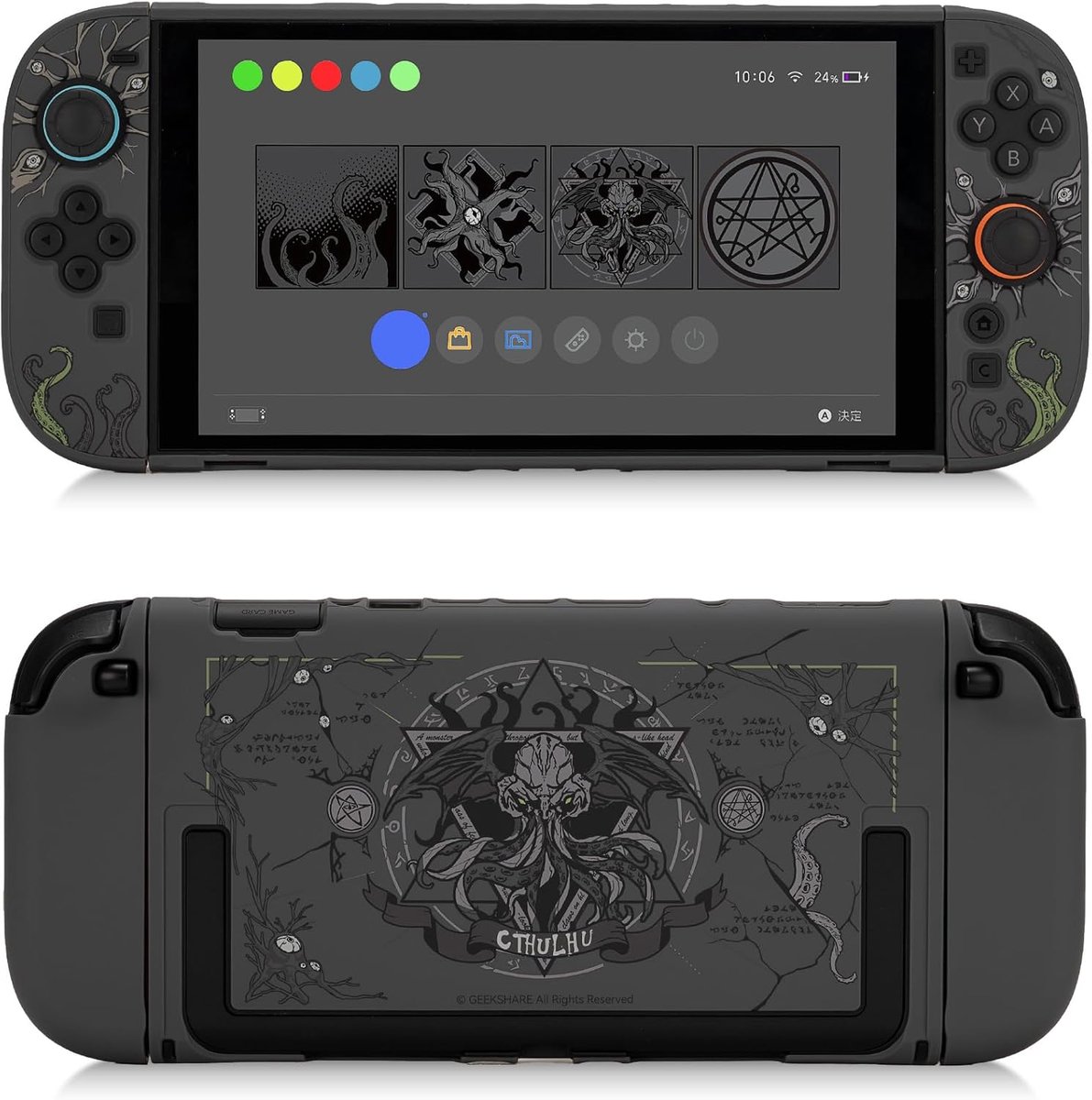 Harde Beschermhoes Compatibel Met Nintendo Switch 2, Zwarte Dockable Beschermhoes, Anti-Kras En Schokabsorberend Design - Cthulhu