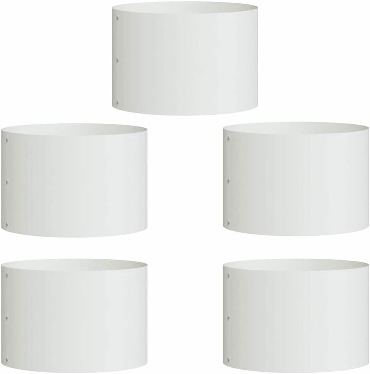 Plantenring 5 STK. Wit 30 x 30 x 20 cm staal | Modern design, eenvoudige montage, weerbestendig, voor tuin en buiten