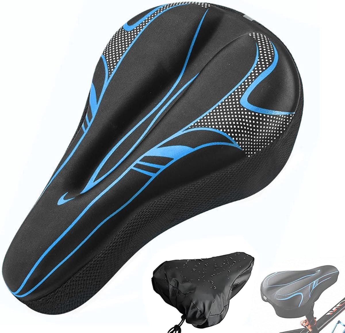 zadelbescherming, waterdichte fiets, upgrade nieuwe ergonomische gelzadelhoes, fiets, hol en ademend, geschikt voor mountainbike-zadel, voor dames en heren