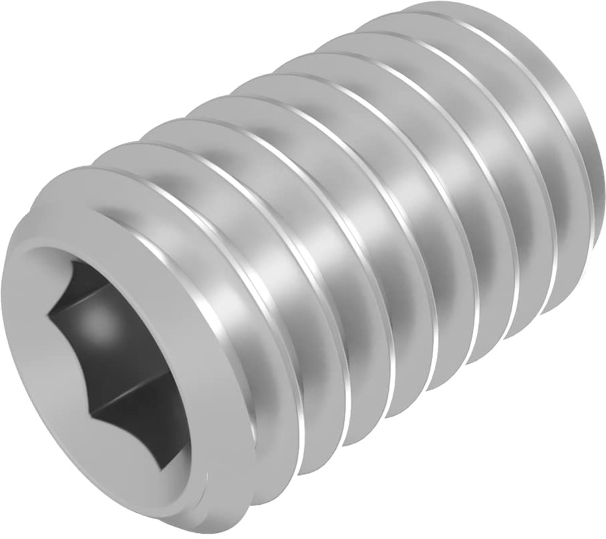 stelschroef met conische punt M8 x 12 mm, RVS V2A VA A2, DIN 913 / ISO 4026, binnenzeskant, 20 stuks