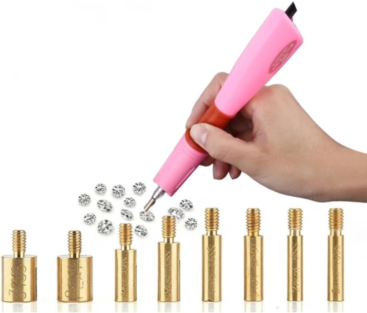 Hotfix-applicator met 7 applicatorpunten, Hot Fixed edelsteen, ambachtelijke applicator voor diamantschilderpen, strass-applicator, gereedschap voor bruiloftsjurk, kleding, telefoonhoesjes