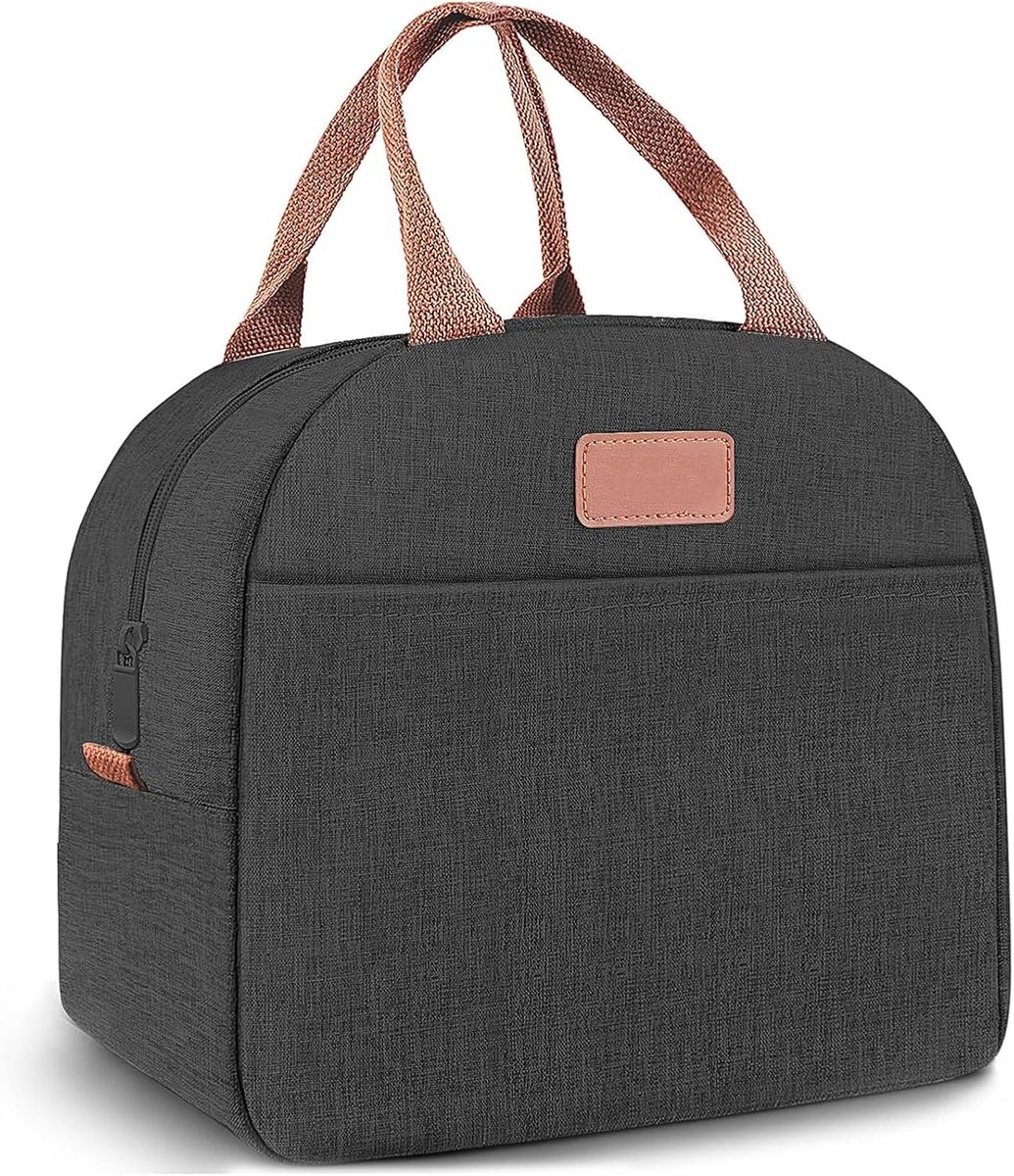 koeltas, opvouwbaar, met folievoering, lunchtas, geïsoleerd, draagbare lunchtas voor werk, camping of reizen, lunch (zwart)
