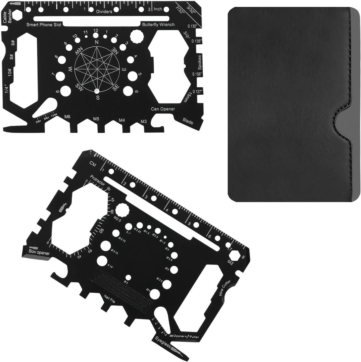 46-in-1 multitool kaart, multitool kaart van roestvrij staal, creditcards multitool voor dagelijks gebruik, outdoor en reizen