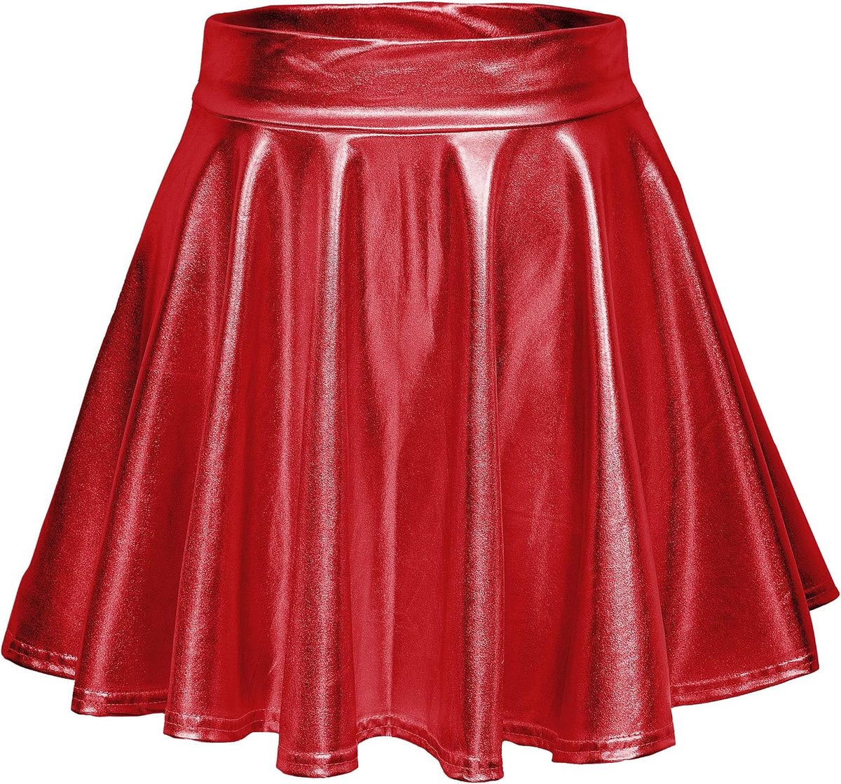 Glanzende Metallisch Vloeibare Mini Rok Cosplay Elastisch Uitlopende Rokken